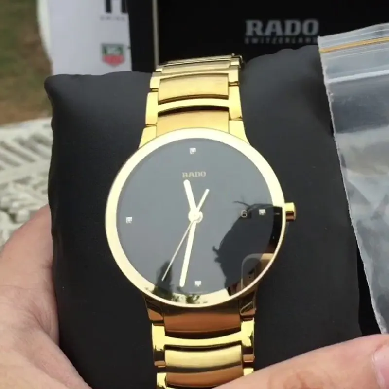 Rado Centrix Yellow Gold-tone with Diamond Markers Men's Watch- R30527713